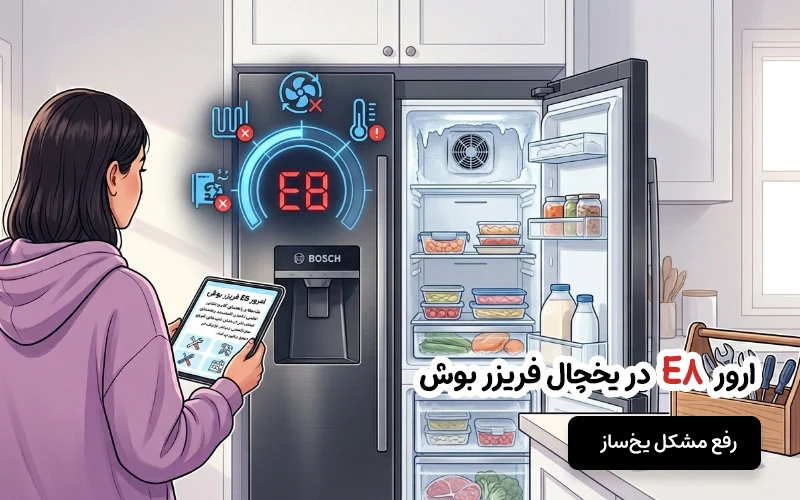 ارور e8 فریزر بوش