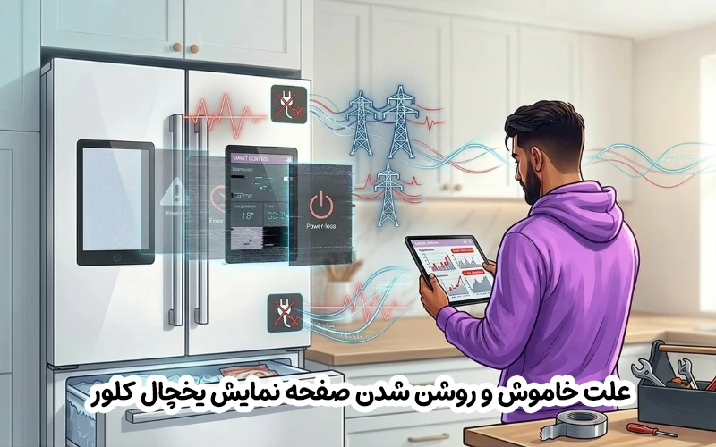 علت خاموش و روشن شدن صفحه نمایش یخچال کلور